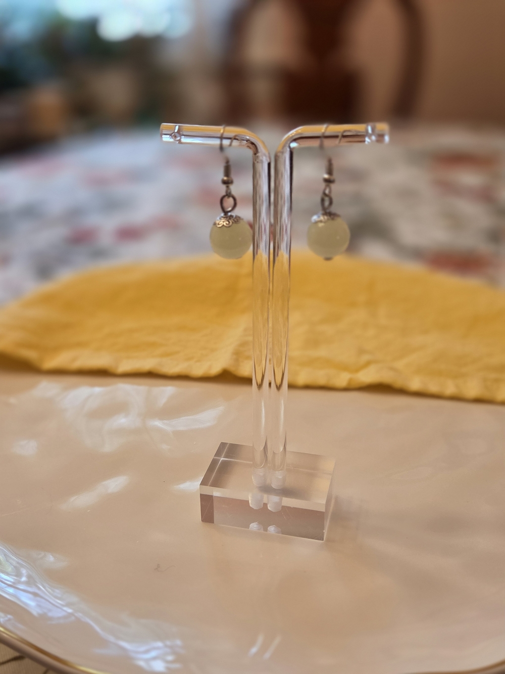 Delicate Pale Green Glow-in-the-dark Dangle Earrings